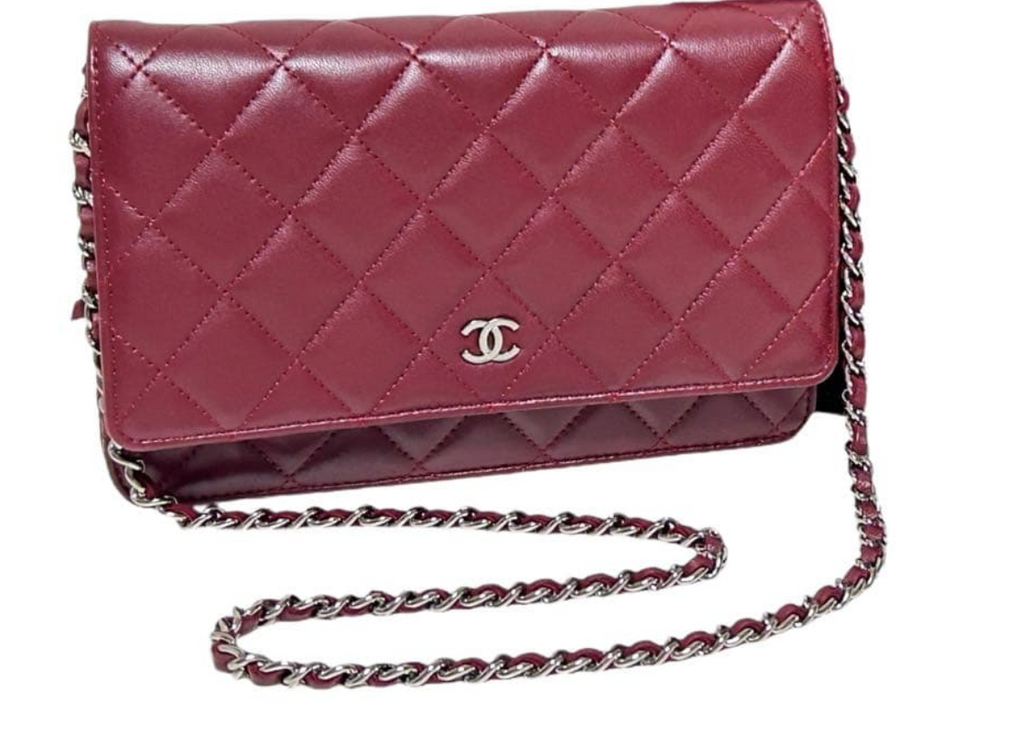 Chanel Wallet on Chain WOC Rouge Bordeaux – Lambskin Chaîne Argent