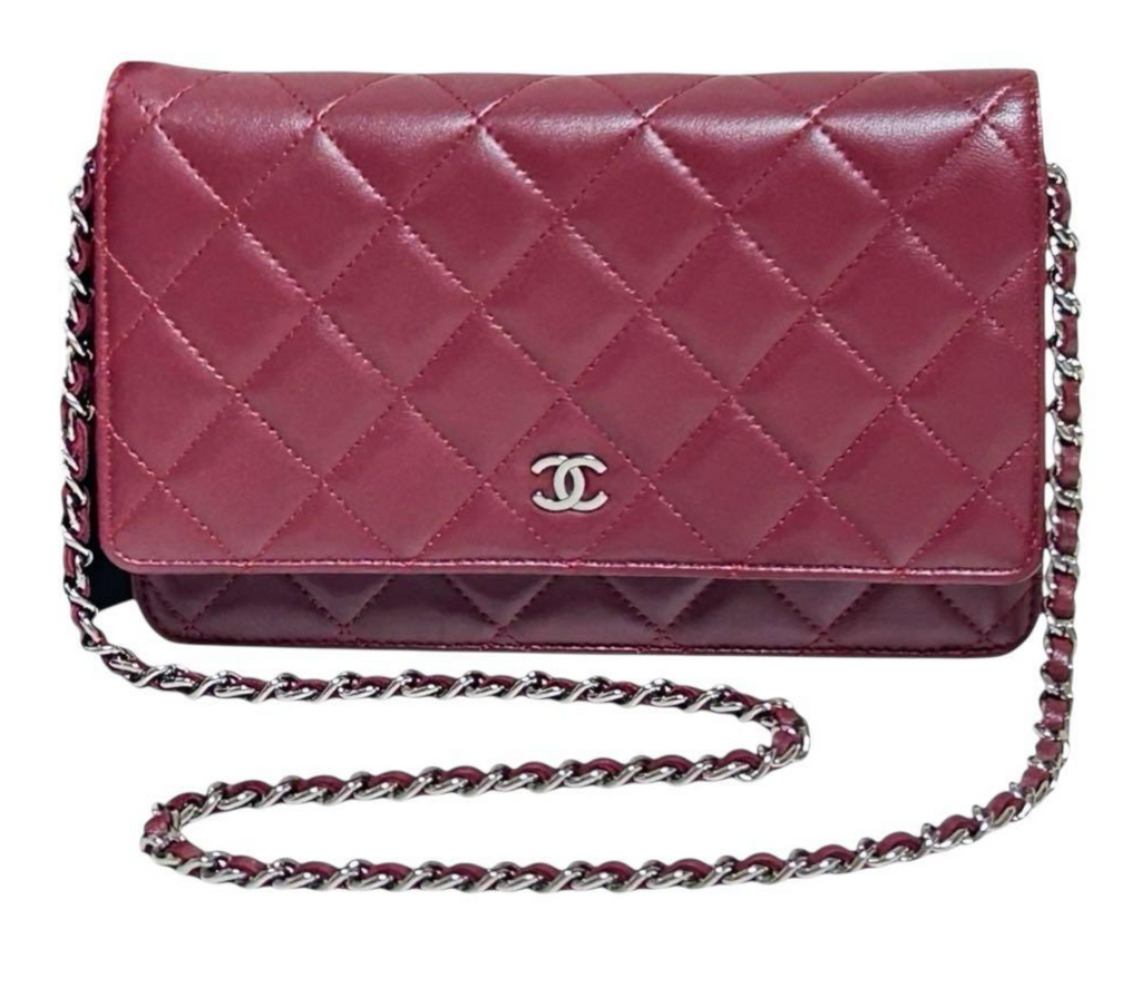 Chanel Wallet on Chain WOC Rouge Bordeaux – Lambskin Chaîne Argent