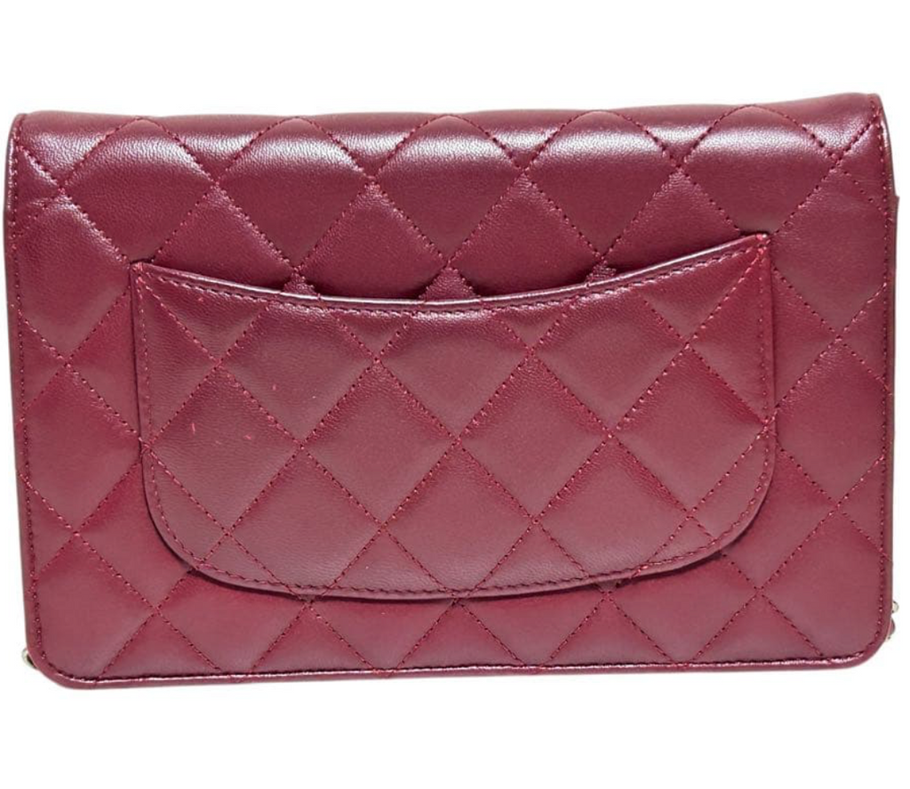 Chanel Wallet on Chain WOC Rouge Bordeaux – Lambskin Chaîne Argent