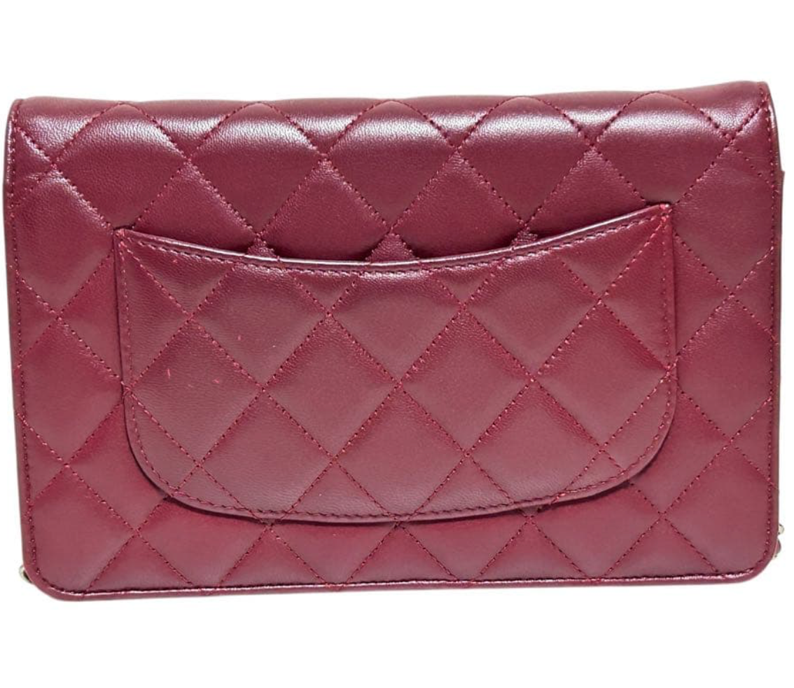 Chanel Wallet on Chain WOC Rouge Bordeaux – Lambskin Chaîne Argent