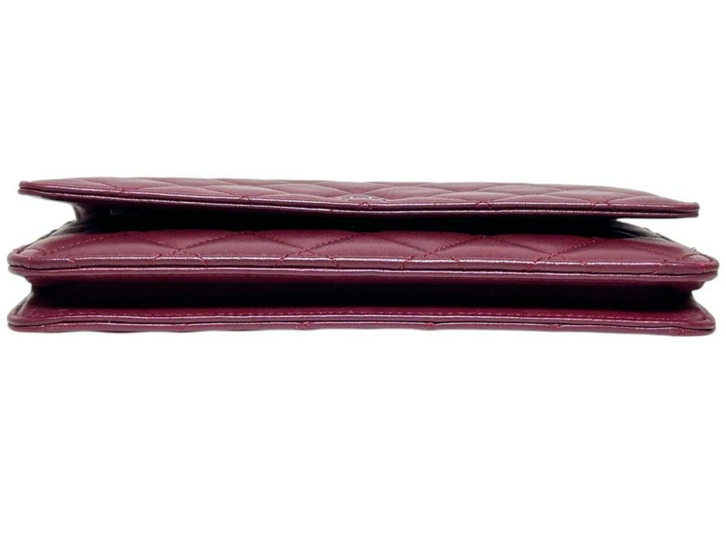 Chanel Wallet on Chain WOC Rouge Bordeaux – Lambskin Chaîne Argent