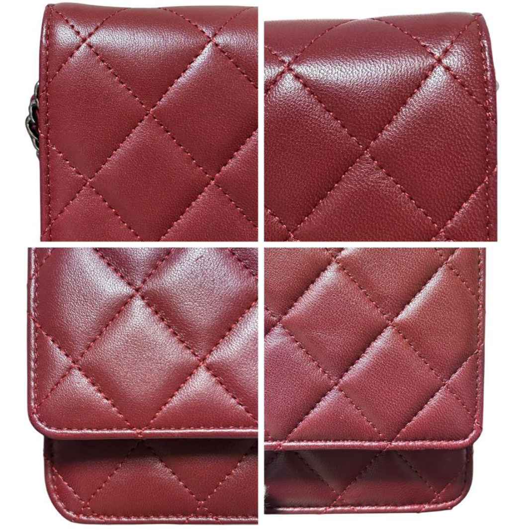 Chanel Wallet on Chain WOC Rouge Bordeaux – Lambskin Chaîne Argent