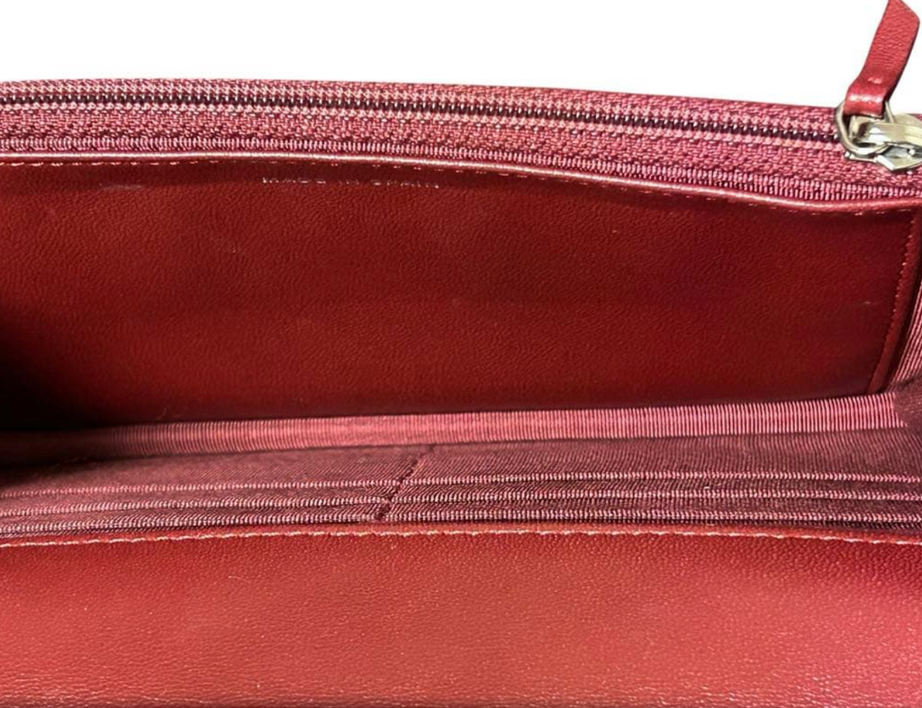 Chanel Wallet on Chain WOC Rouge Bordeaux – Lambskin Chaîne Argent