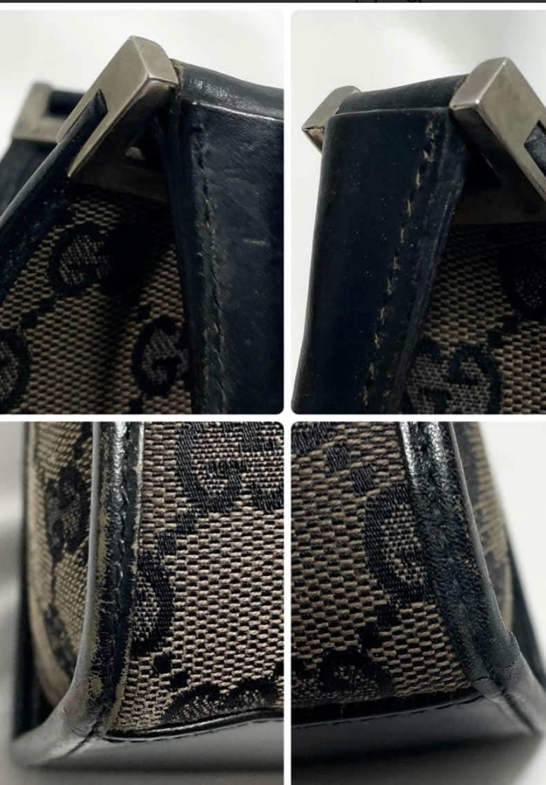 Gucci Jackie en toile GG Canvas noire / beige.