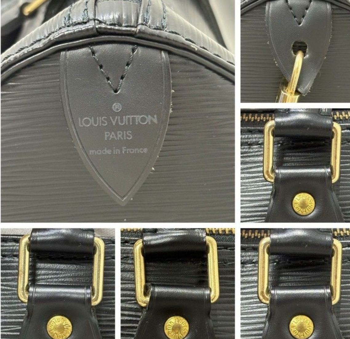 Louis Vuitton Speedy 30 en cuir Épi noir,