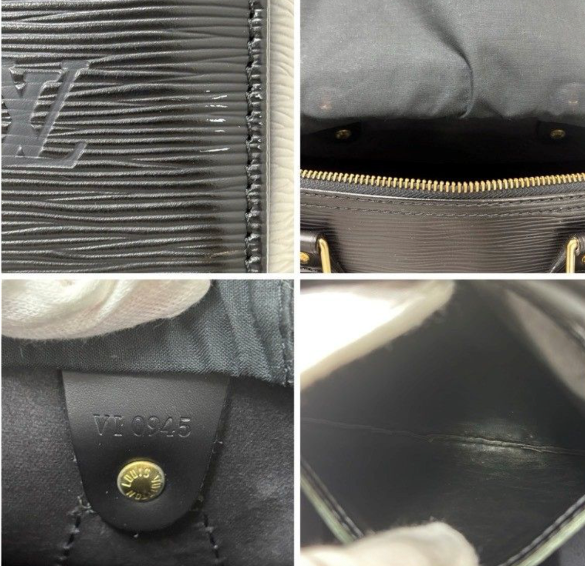 Louis Vuitton Speedy 30 en cuir Épi noir,