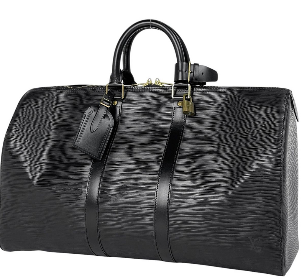 Louis Vuitton Keepall 45 en cuir Épi noir