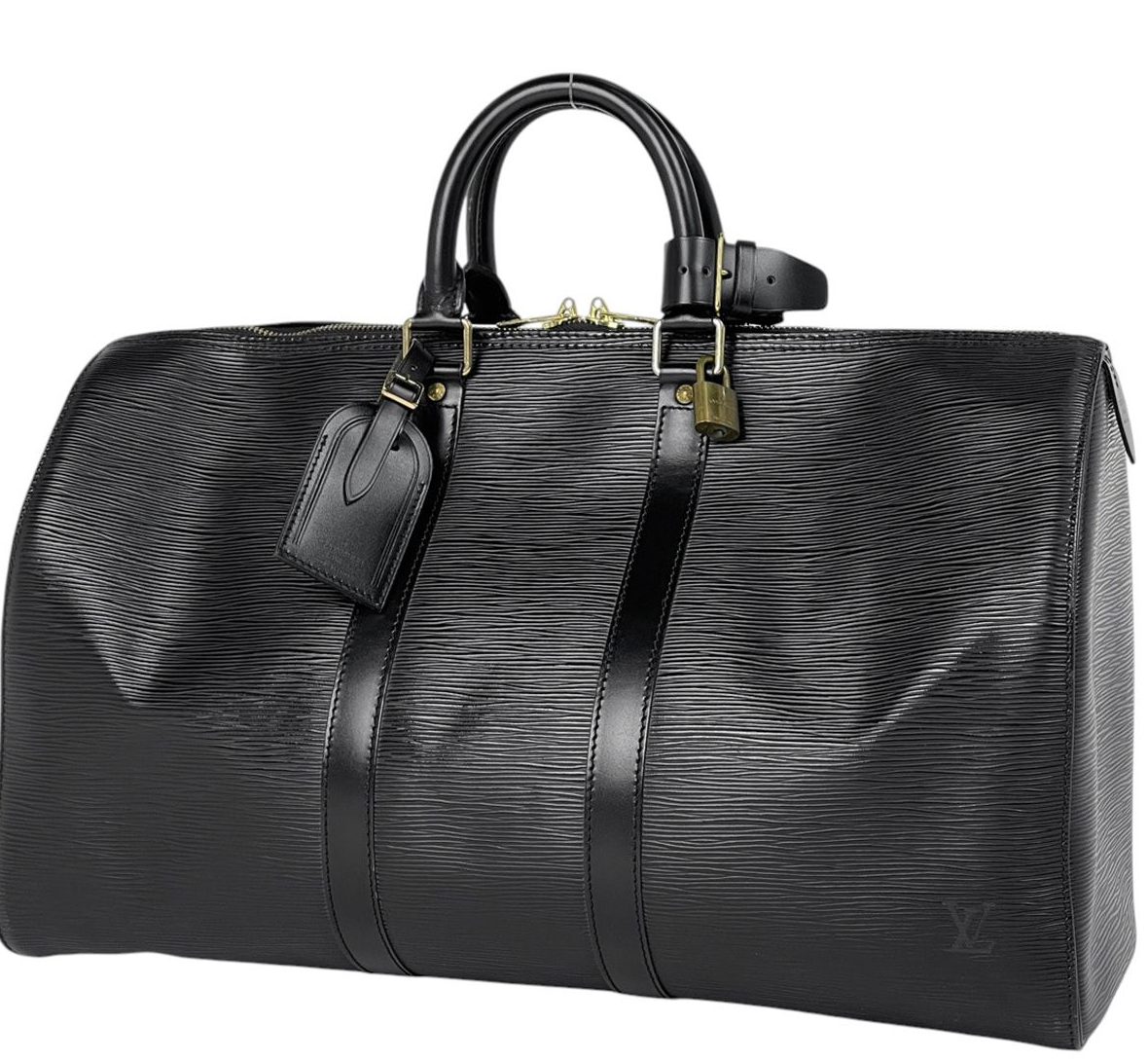 Louis Vuitton Keepall 45 en cuir Épi noir