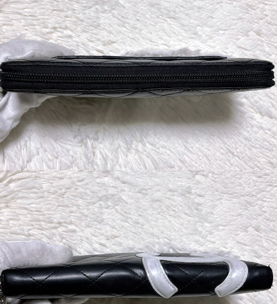Portefeuille Chanel Cambon Ligne Zippé Noir – CC Matelassé Lambskin (Boîte & Carte)