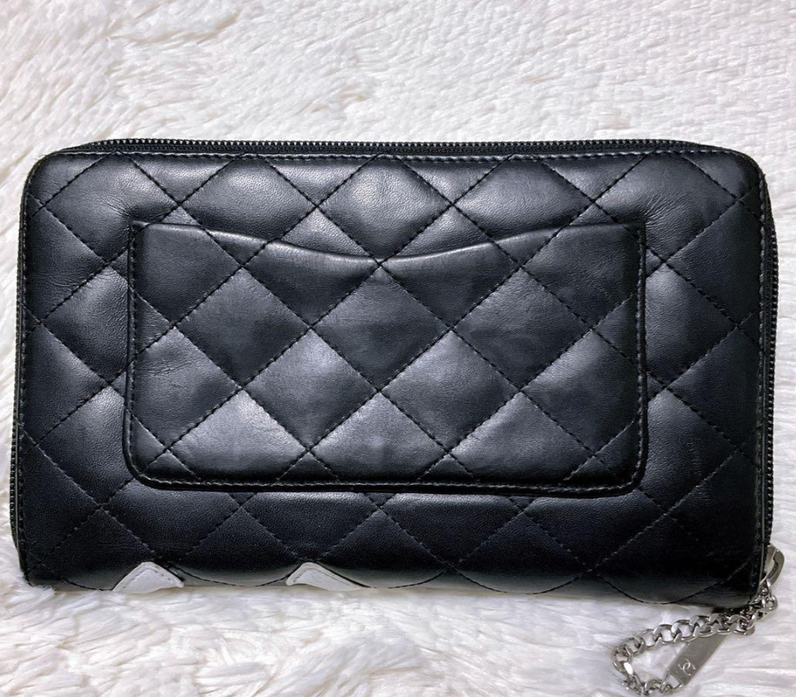 Portefeuille Chanel Cambon Ligne Zippé Noir – CC Matelassé Lambskin (Boîte & Carte)