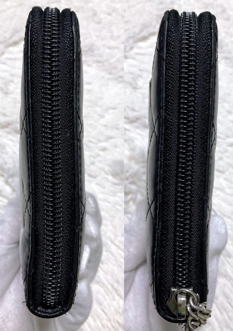 Portefeuille Chanel Cambon Ligne Zippé Noir – CC Matelassé Lambskin (Boîte & Carte)