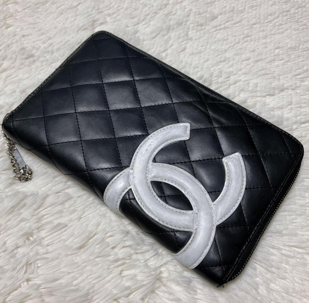 Portefeuille Chanel Cambon Ligne Zippé Noir – CC Matelassé Lambskin (Boîte & Carte)