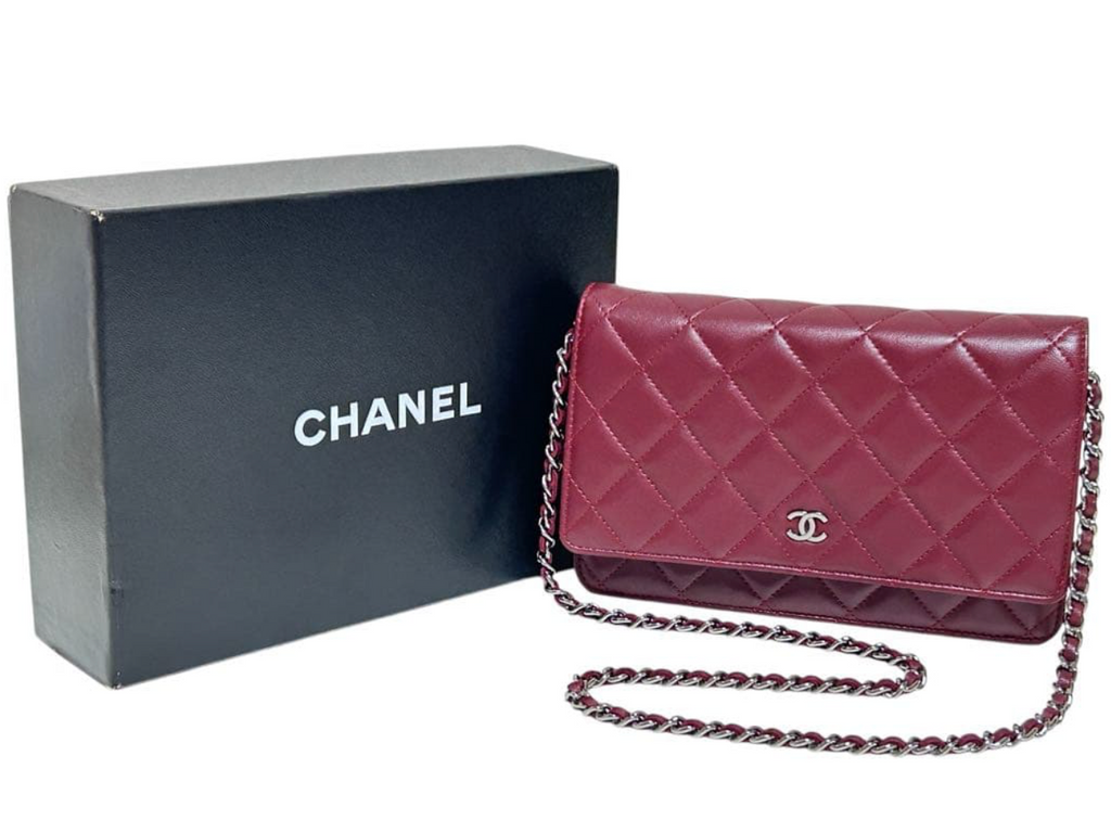 Chanel Wallet on Chain WOC Rouge Bordeaux – Lambskin Chaîne Argent