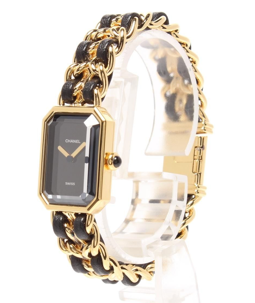 Montre Chanel Première Quartz TAILLE L – Noir & Or Vintage