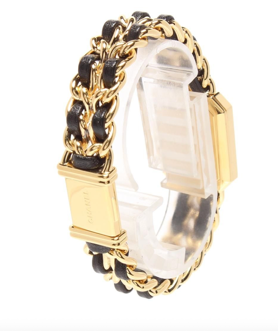 Montre Chanel Première Quartz TAILLE L – Noir & Or Vintage
