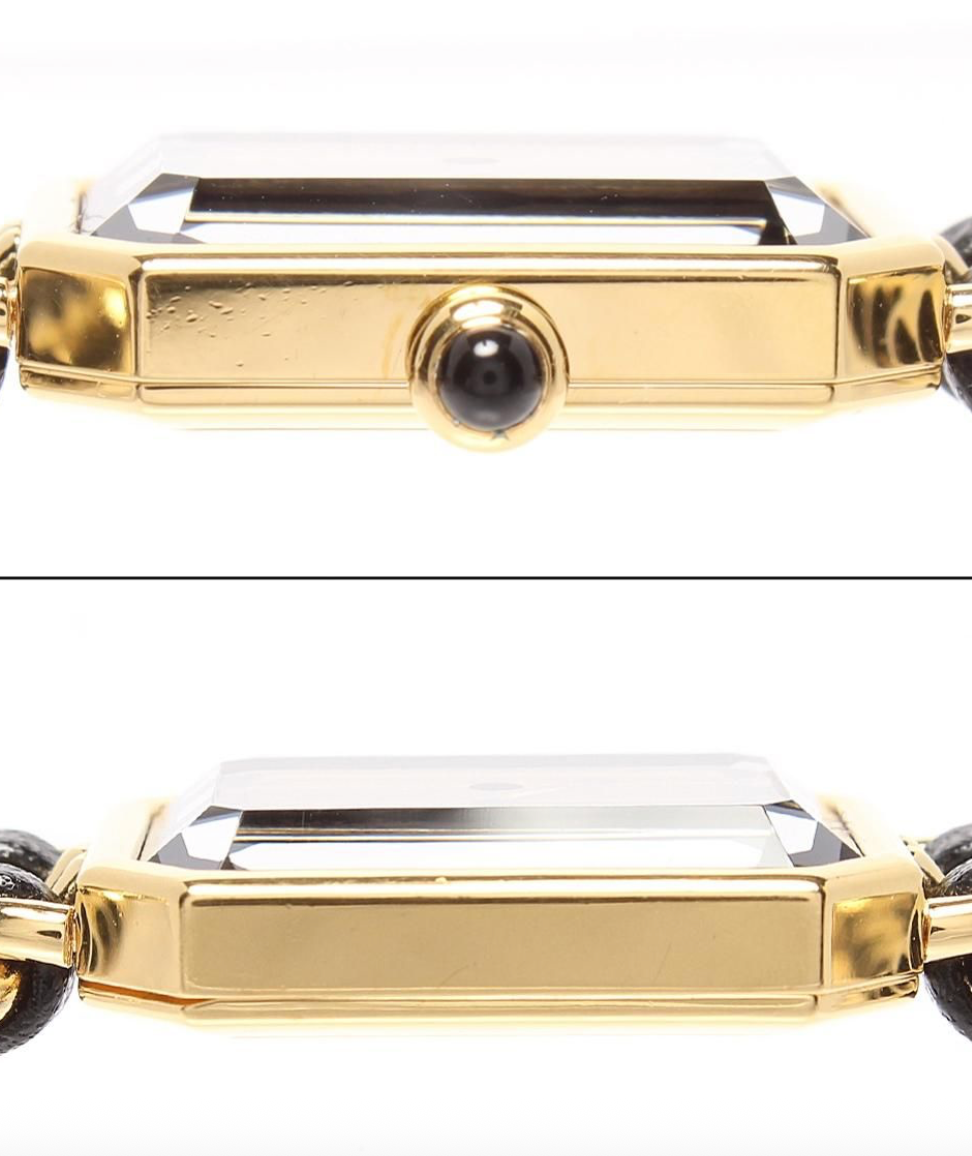 Montre Chanel Première Quartz TAILLE L – Noir & Or Vintage