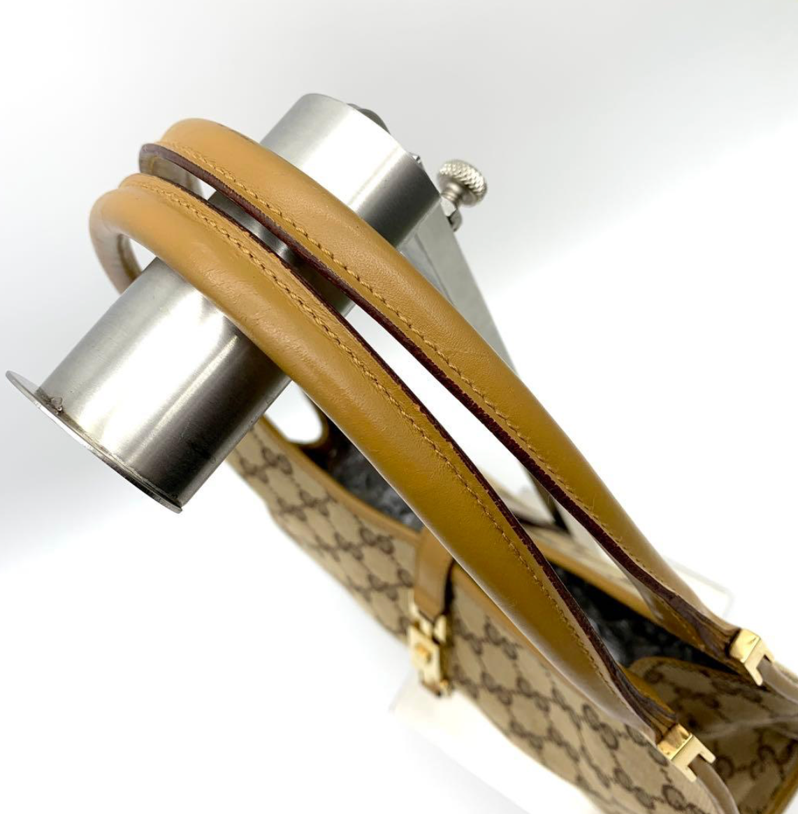 Gucci Jackie GG Canvas – Sac épaule beige & cuir marron