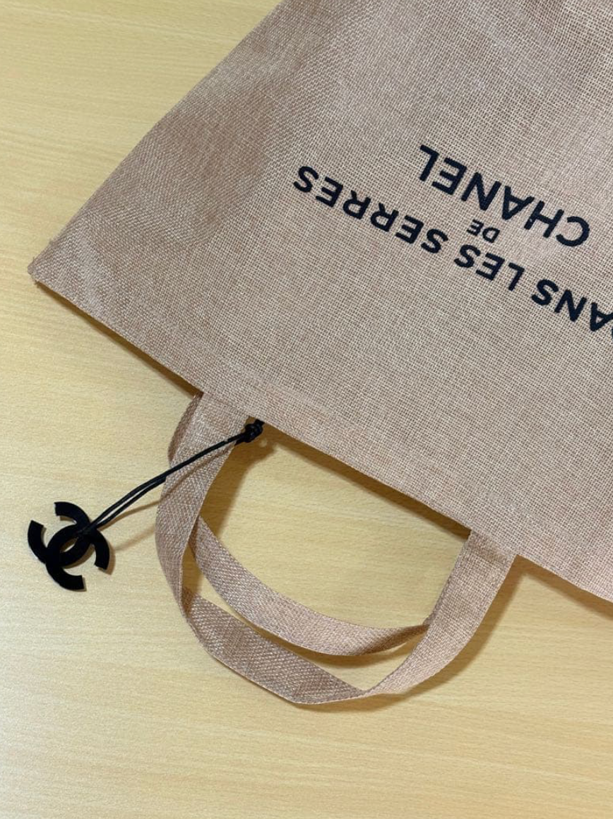 Sac tote CHANEL novelty en lin (jute), éco bag