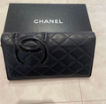 Chanel Cambon Line Long Wallet Black – Portefeuille long en cuir avec boîte