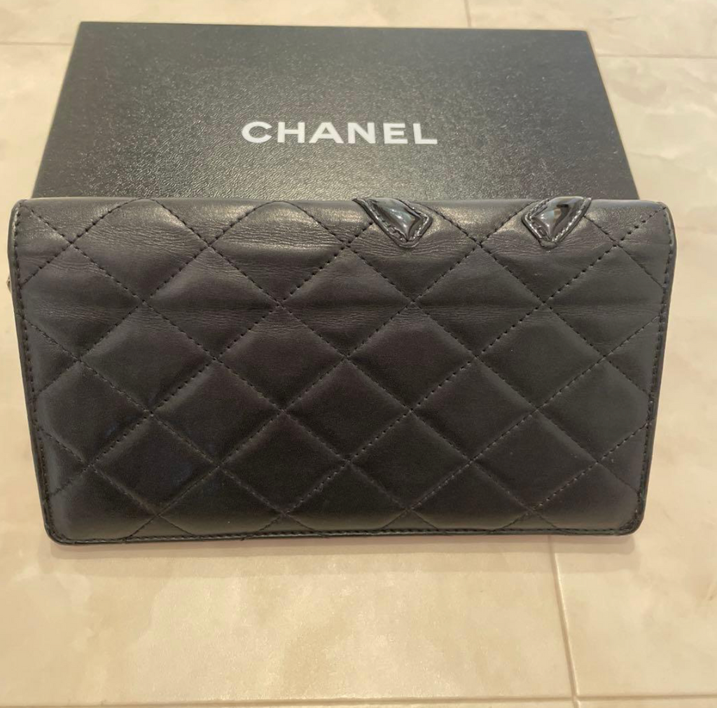 Chanel Cambon Line Long Wallet Black – Portefeuille long en cuir avec boîte