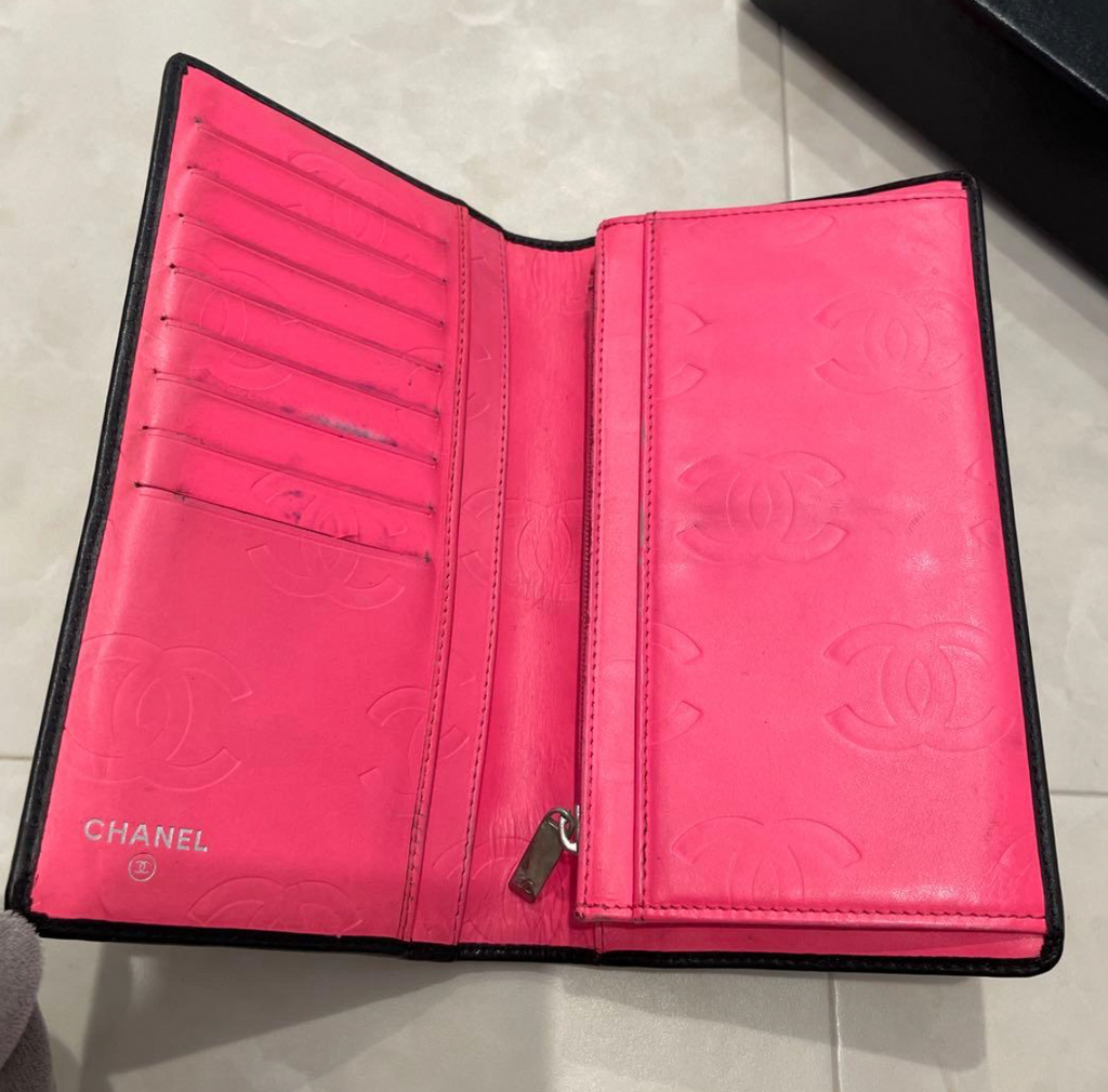Chanel Cambon Line Long Wallet Black – Portefeuille long en cuir avec boîte