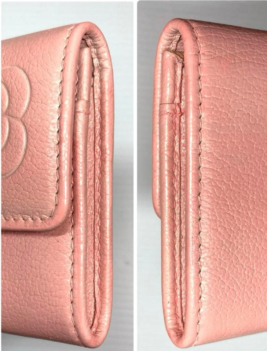 Porte-cartes CHANEL Camélia Rose Cuir Coco Mark