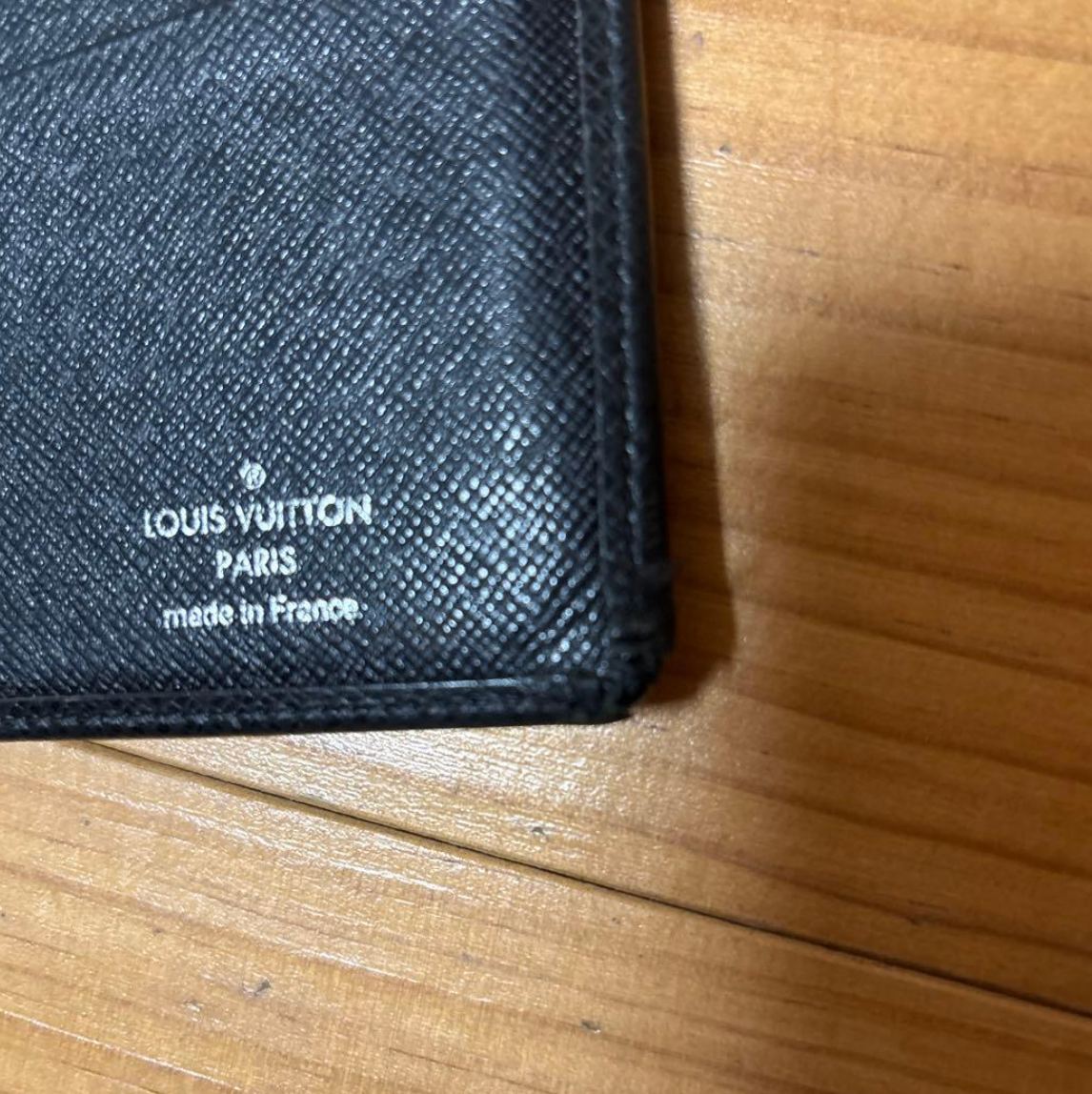 Portefeuille Louis Vuitton Taïga Noir Cuir