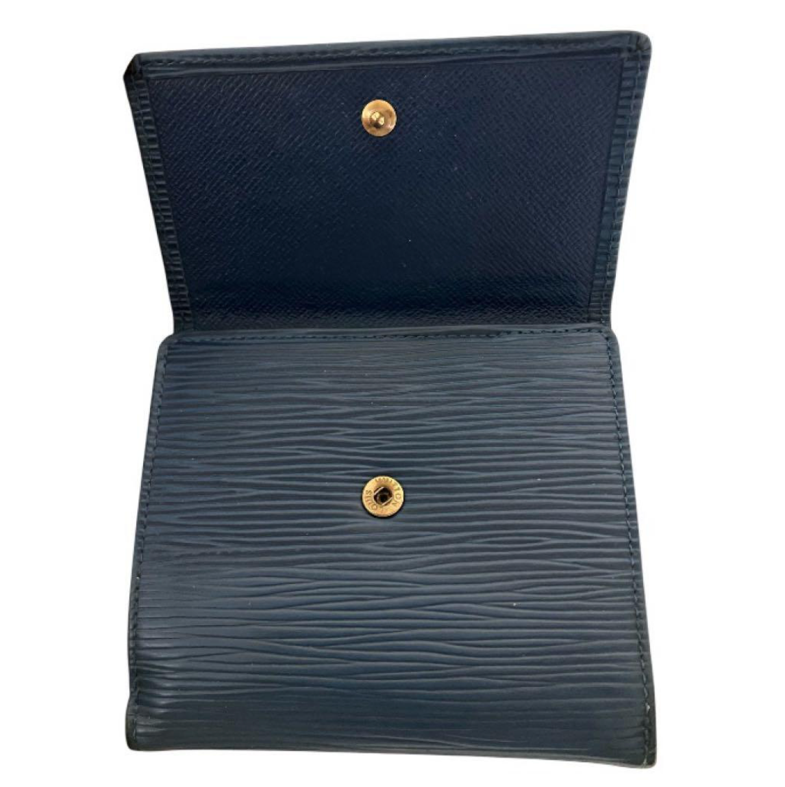 Portefeuille Louis Vuitton Épi Bleu – Compact 3 volets