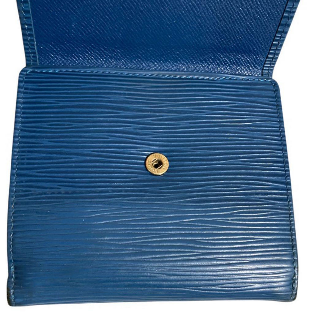 Portefeuille Louis Vuitton Épi Bleu – Compact 3 volets