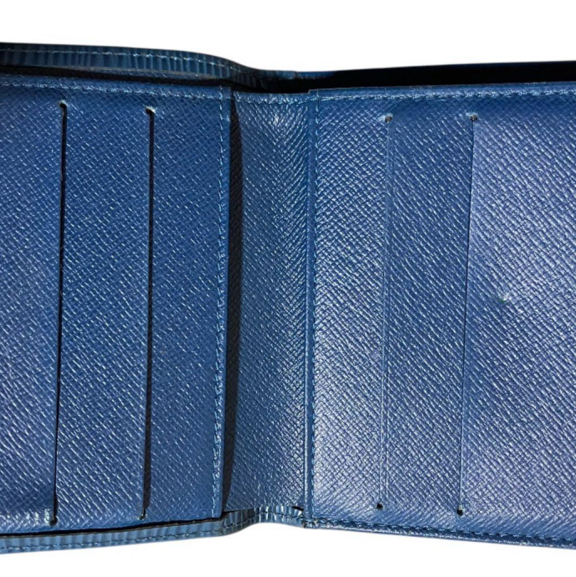 Portefeuille Louis Vuitton Épi Bleu – Compact 3 volets