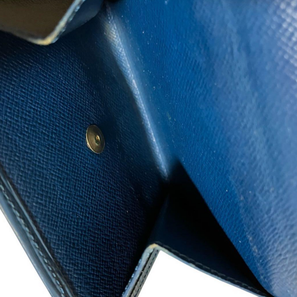 Portefeuille Louis Vuitton Épi Bleu – Compact 3 volets