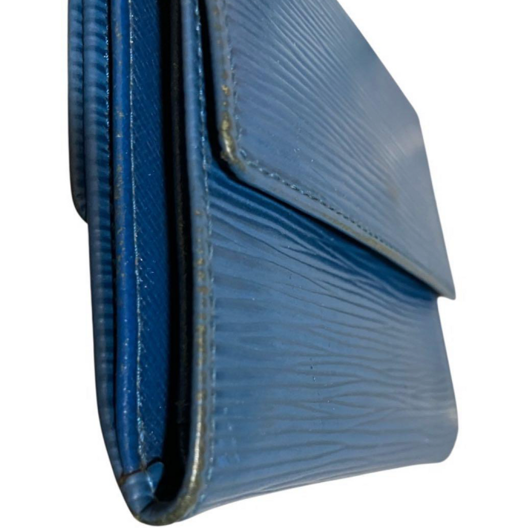 Portefeuille Louis Vuitton Épi Bleu – Compact 3 volets
