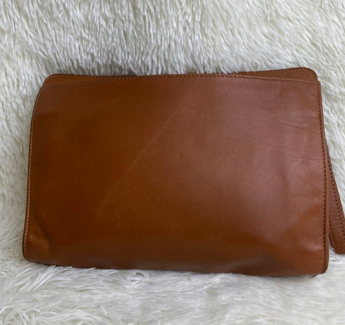 CELINE – Clutch / Pochette Triomphe Cuir Vintage