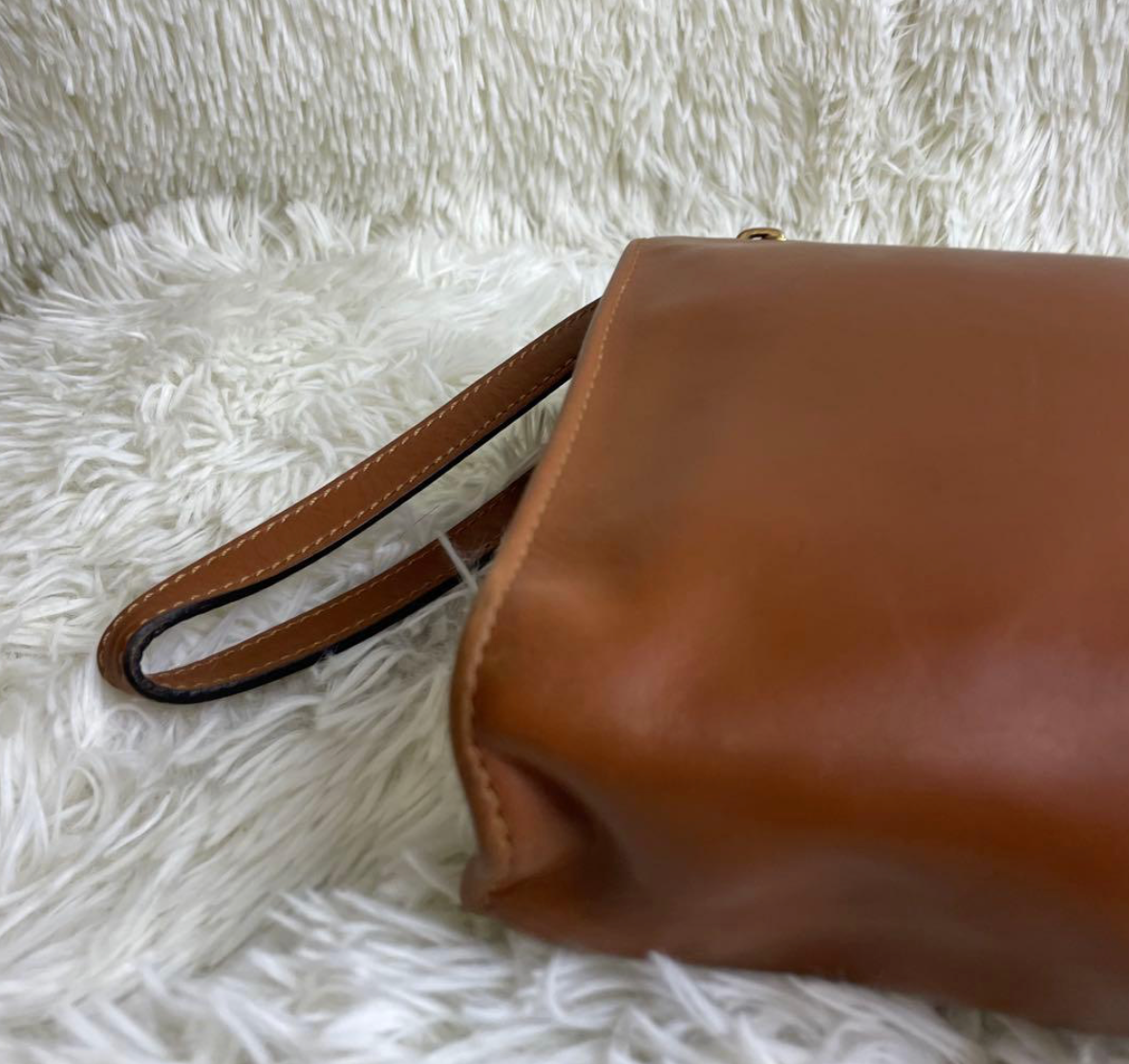 CELINE – Clutch / Pochette Triomphe Cuir Vintage