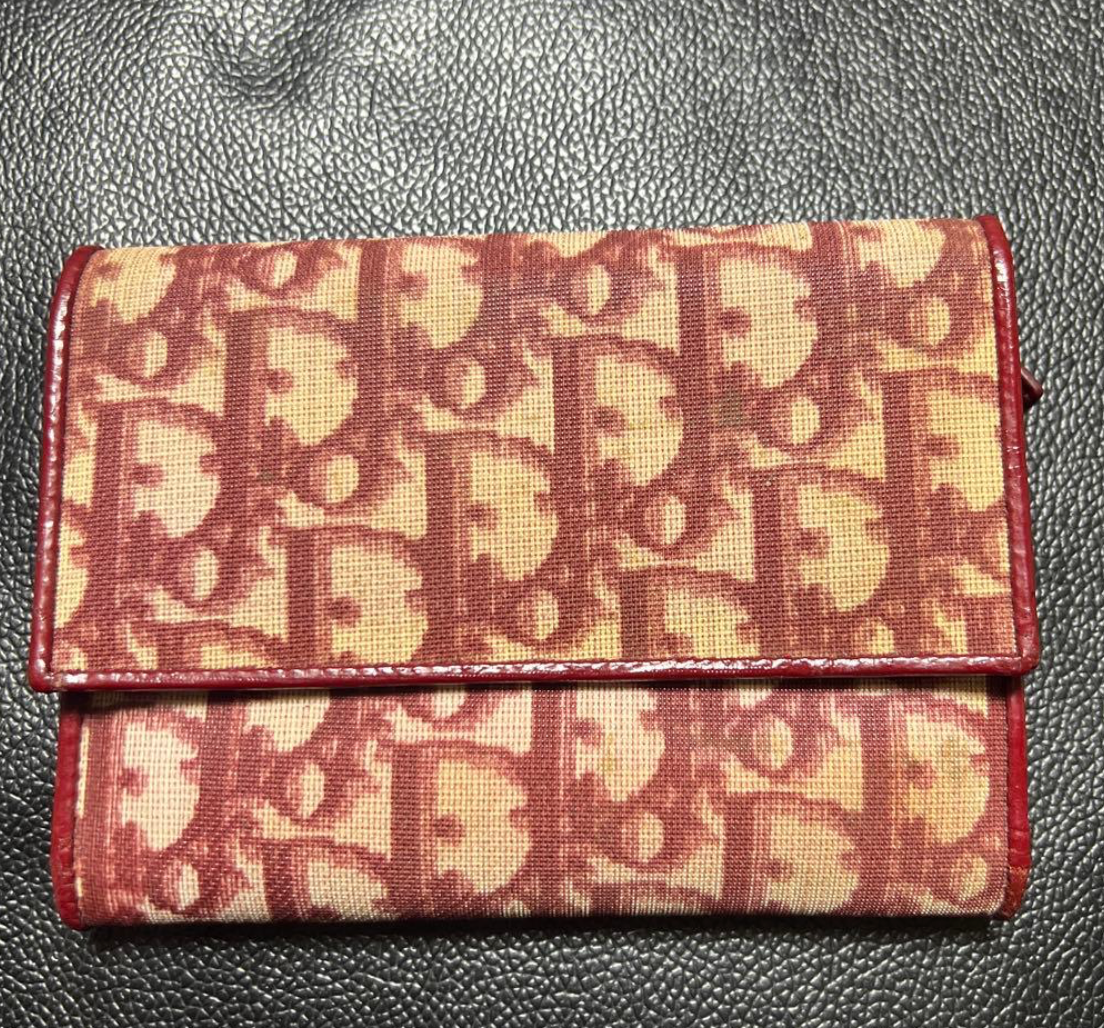 CHRISTIAN DIOR – Portefeuille Trotter Vintage (Bordeaux)