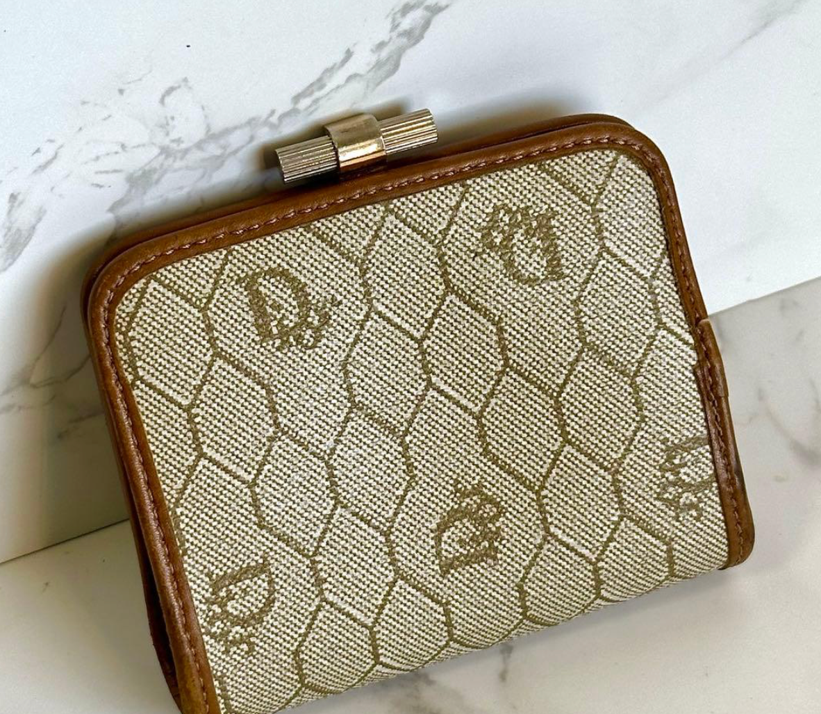 CHRISTIAN DIOR – Porte-monnaie Vintage (Beige)