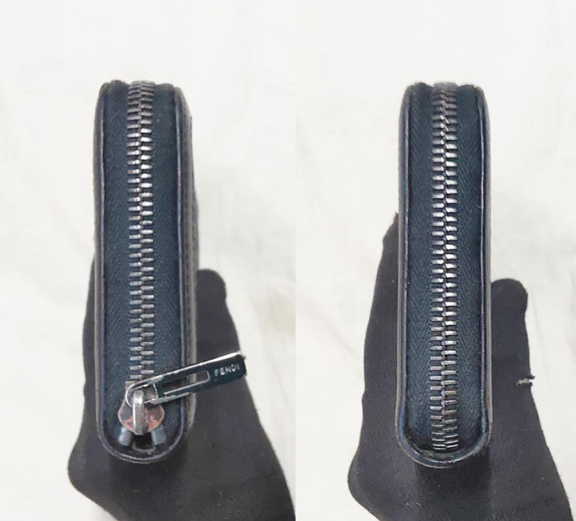 FENDI – Portefeuille Long Zippé FF (Zucca) Vintage