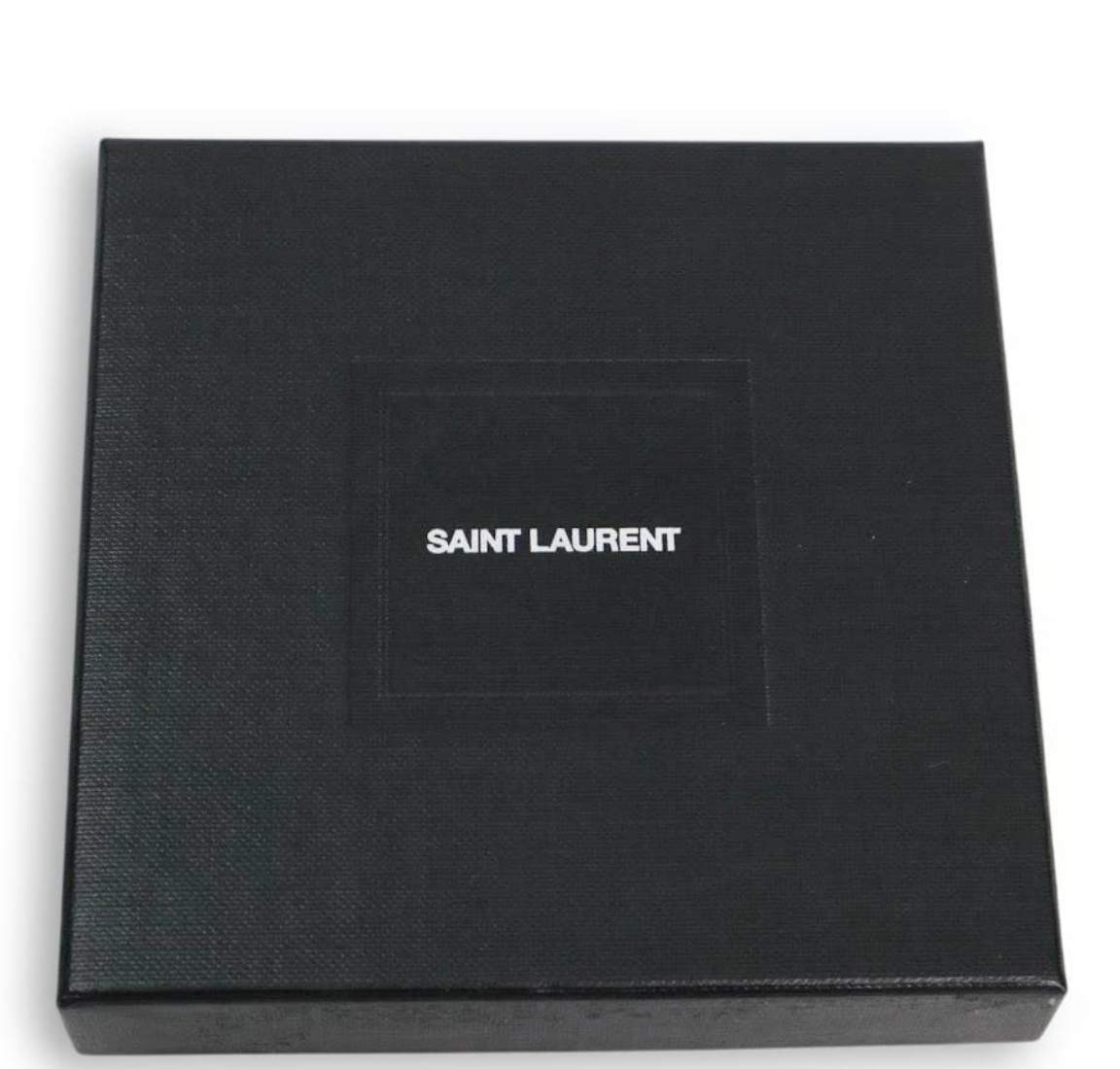SAINT LAURENT – Porte-cartes Cuir Noir (Pull Tab)
