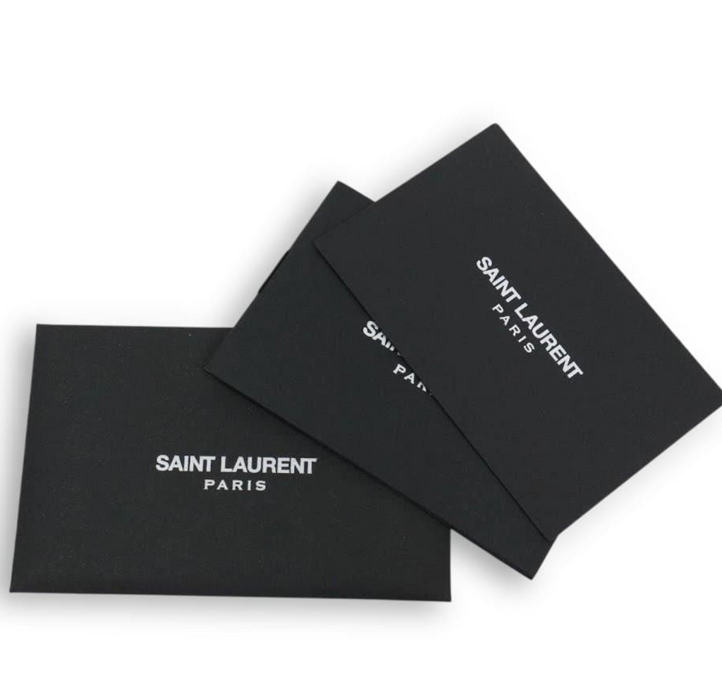 SAINT LAURENT – Porte-cartes Cuir Noir (Pull Tab)