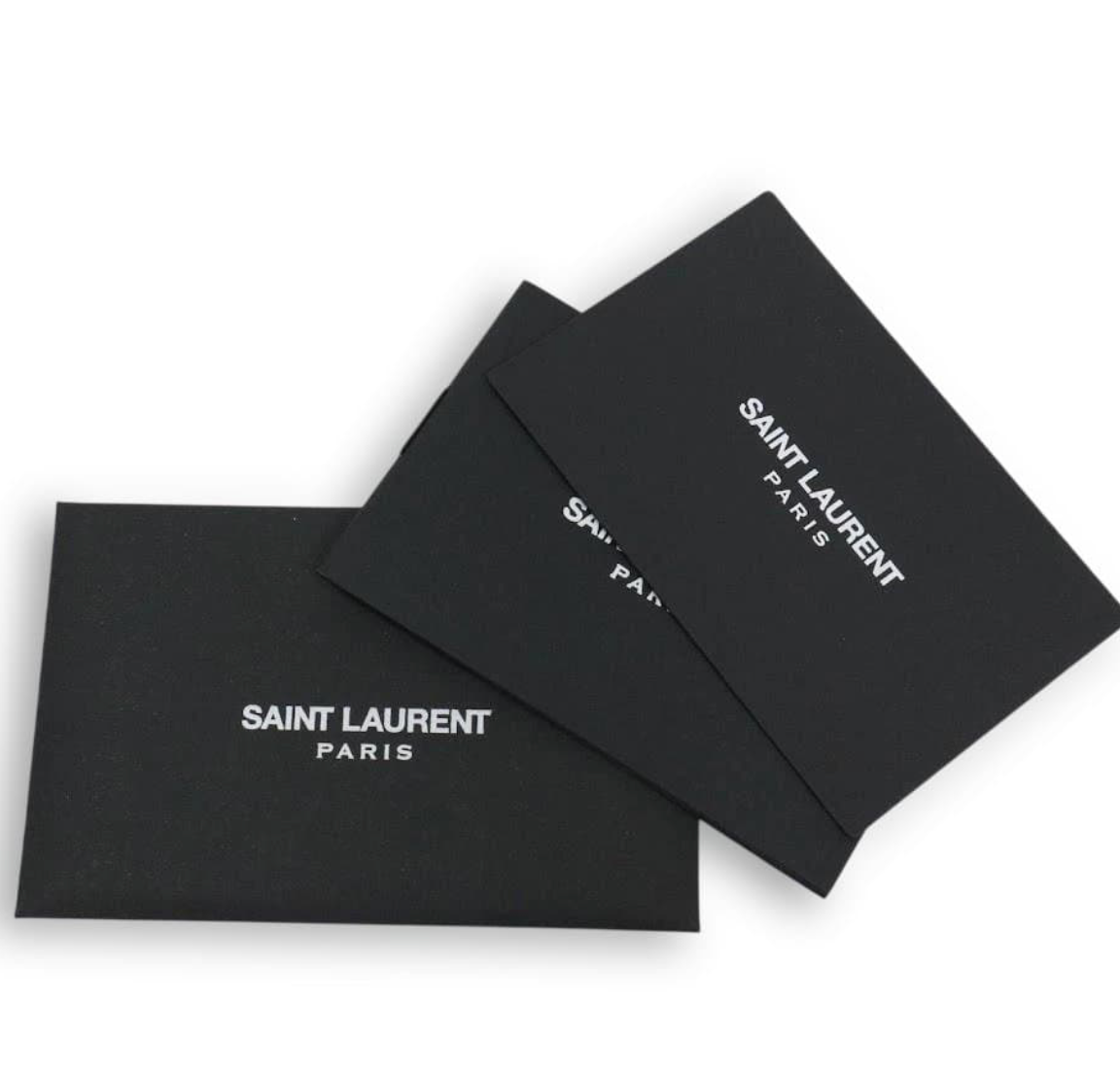 SAINT LAURENT – Porte-cartes Cuir Noir (Pull Tab)