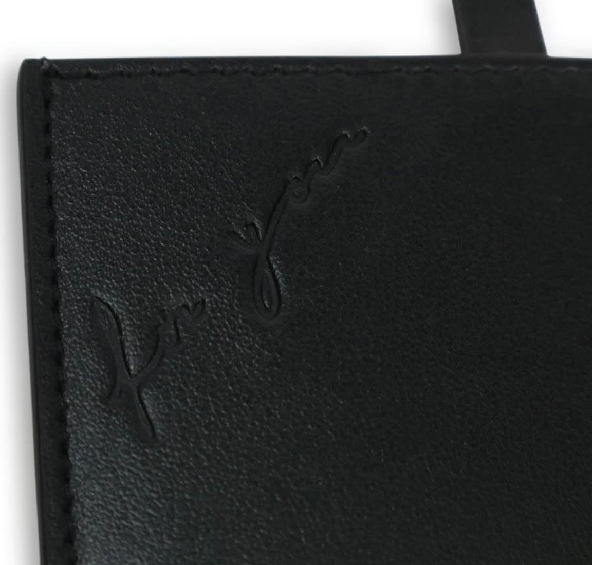 SAINT LAURENT – Porte-cartes Cuir Noir (Pull Tab)