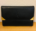 YVES SAINT LAURENT – Portefeuille 3 Volets Cuir Noir
