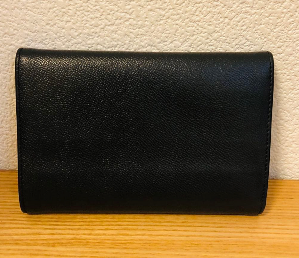 YVES SAINT LAURENT – Portefeuille 3 Volets Cuir Noir