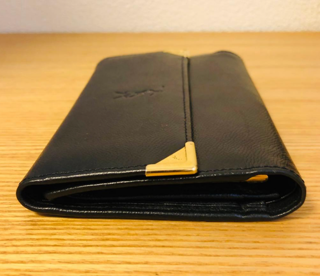 YVES SAINT LAURENT – Portefeuille 3 Volets Cuir Noir