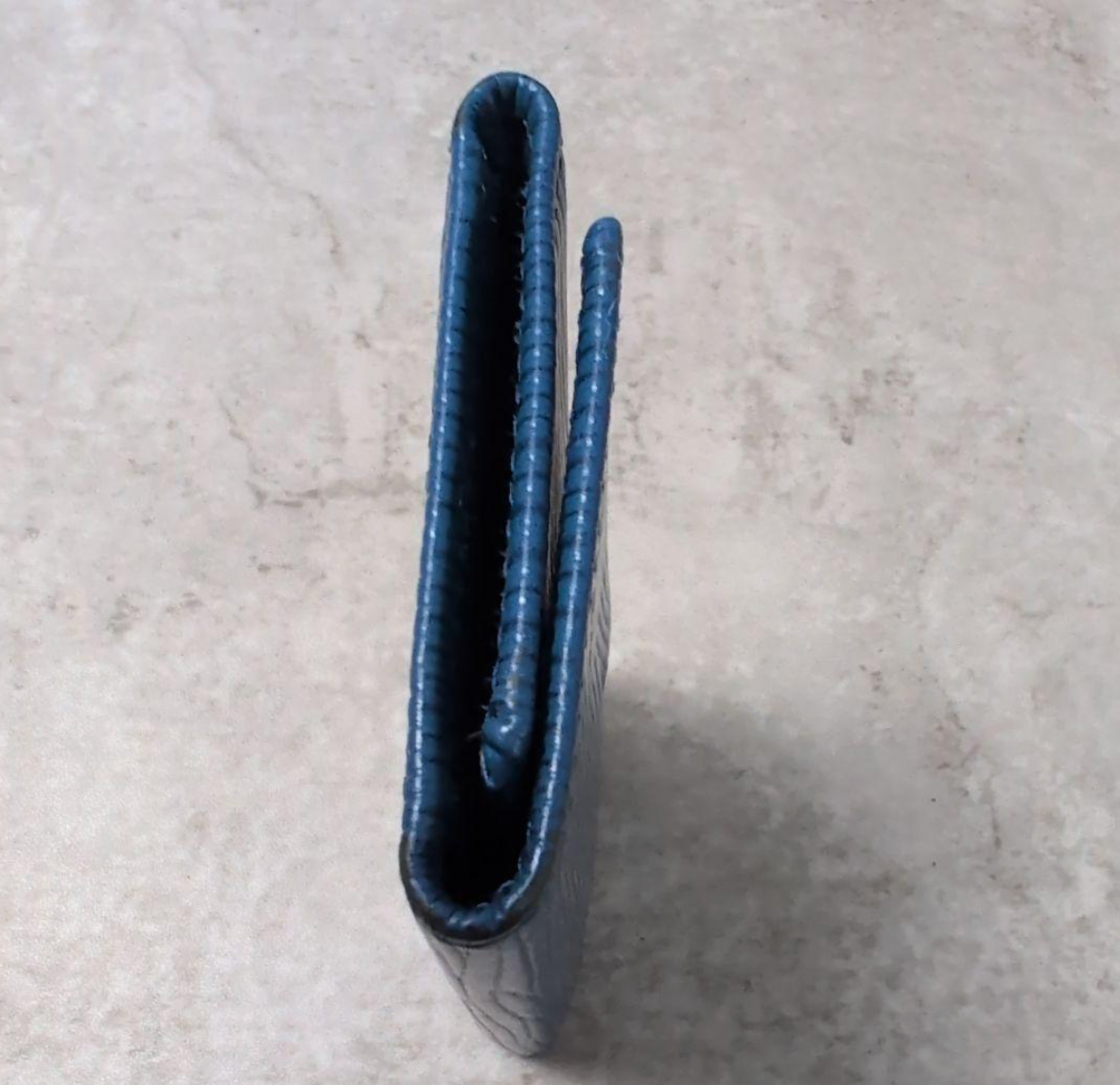 Porte-clés Louis Vuitton Multiclés 4 en cuir Épi bleu (Toledo Blue)