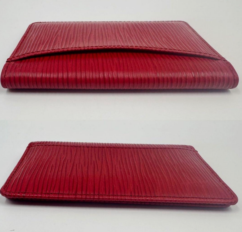 Louis Vuitton Porte-cartes Épi Rouge M56577 – Cuir – Format Vertical – Bon État