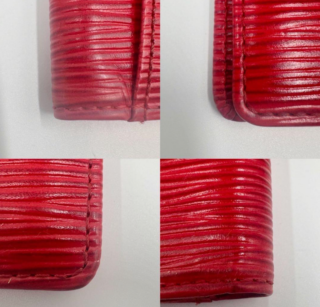 Louis Vuitton Porte-cartes Épi Rouge M56577 – Cuir – Format Vertical – Bon État