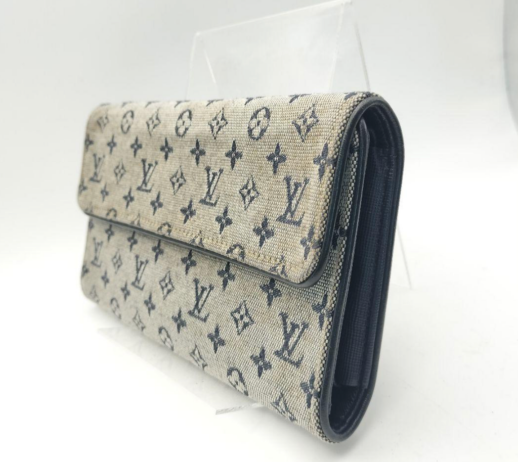 Louis Vuitton Portefeuille Long Bleu Marine – Cuir – Format Classique