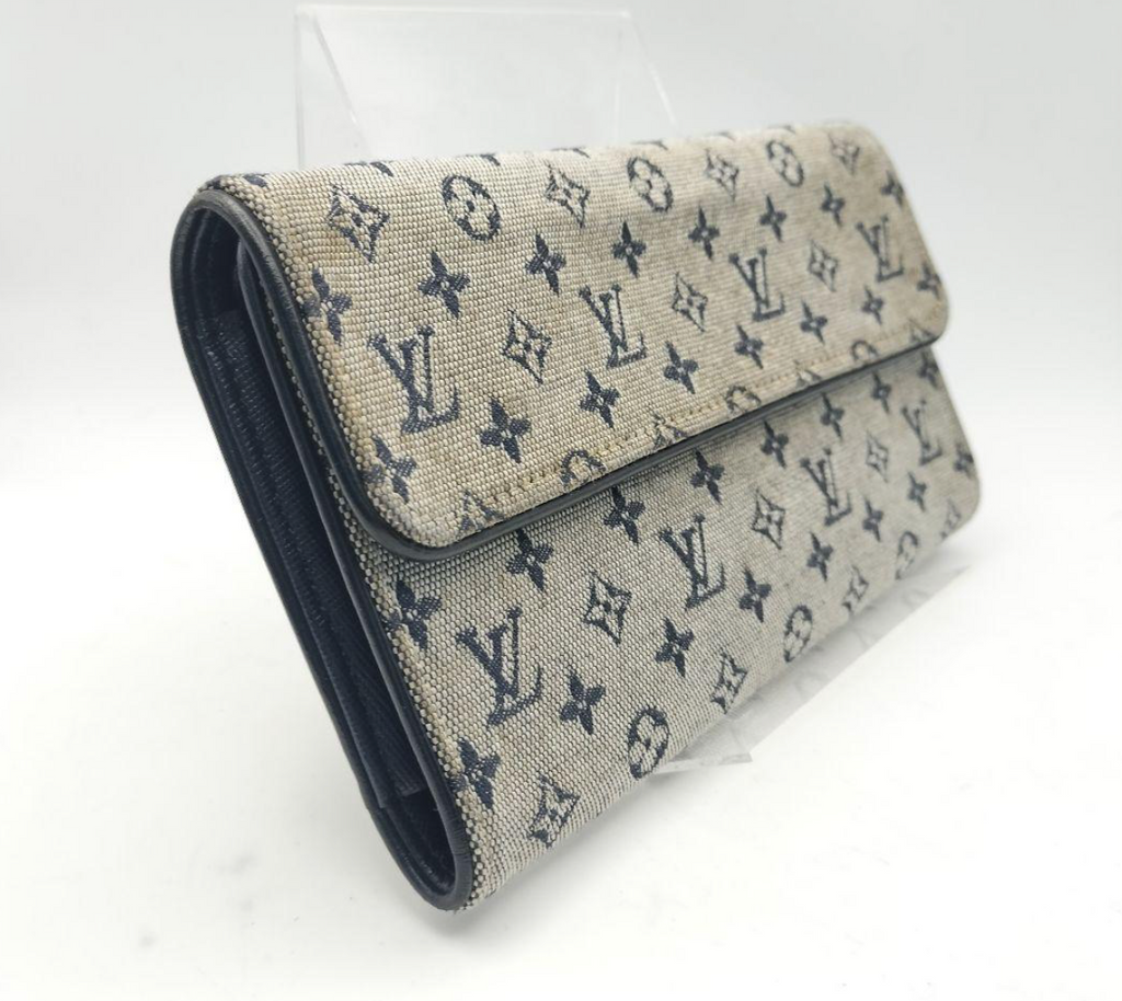 Louis Vuitton Portefeuille Long Bleu Marine – Cuir – Format Classique