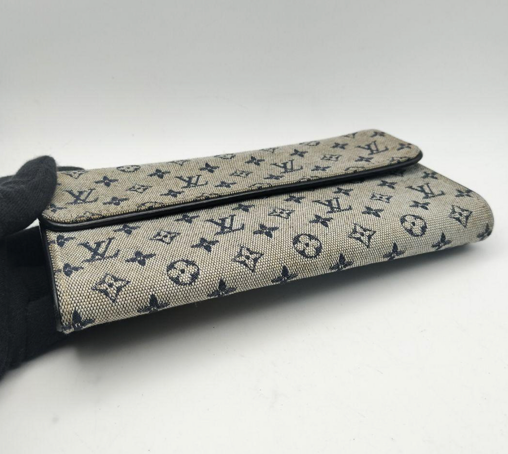 Louis Vuitton Portefeuille Long Bleu Marine – Cuir – Format Classique